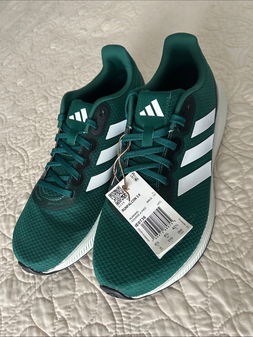 adidas Men's Green and White Running Sneakers